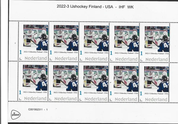 Nederland 2022-3 IJshockey - ice hockey: FINLAND - USA vel-sheetlet postfris/mnh