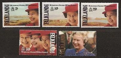552--556 Falkland 1992 Queen Elisabeth 40yrs Coronation postfris/mnh
