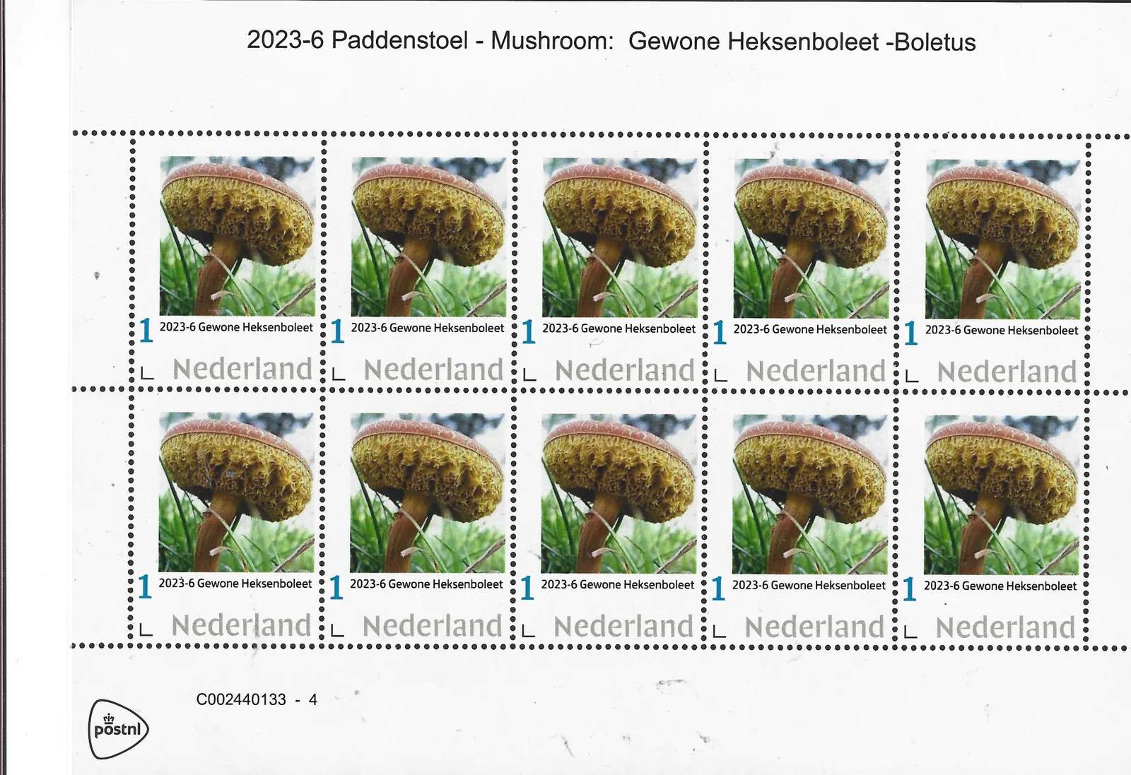 Niederlande 2023-6 Pilze Boletus Campestris Blockeinheit postfrisch/mnh