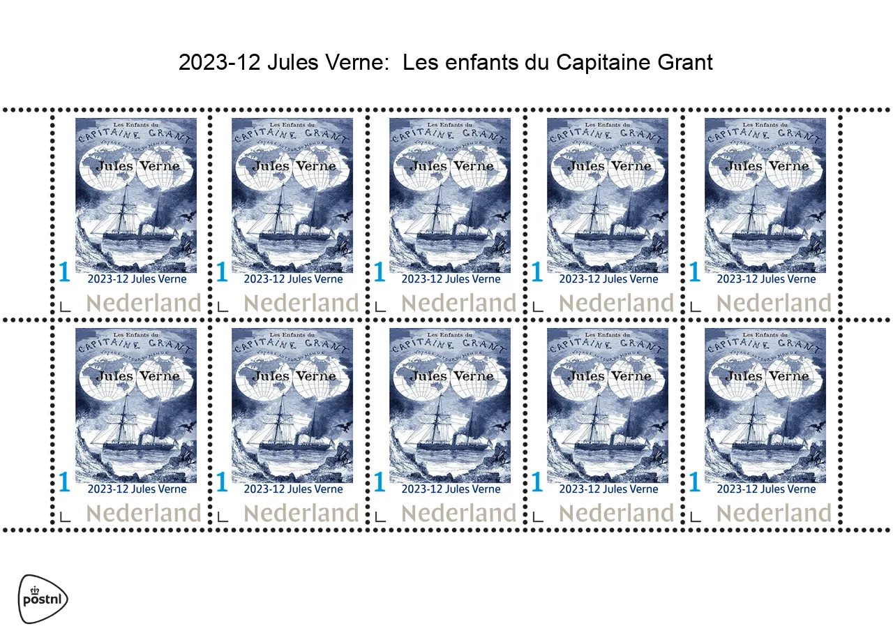 2023-12 Jules Verne Children of Captain Grant ship vel-sheetlet MNH