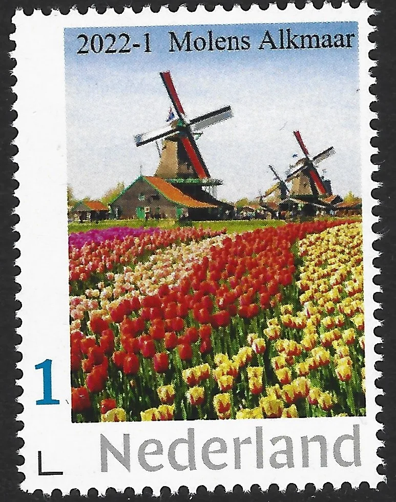Niederlande 2022-1 Mühle - Windmühle: Alkmaar Tulpen postfrisch/mnh