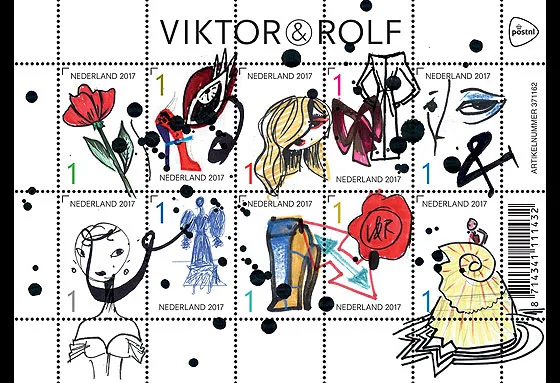 Nederland V3566-3575 Victor en Rolf sheetlet 2017 postfris/mnh