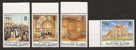 557-560 Falkland 1992 100yr Cathedral Port Stanley MNH