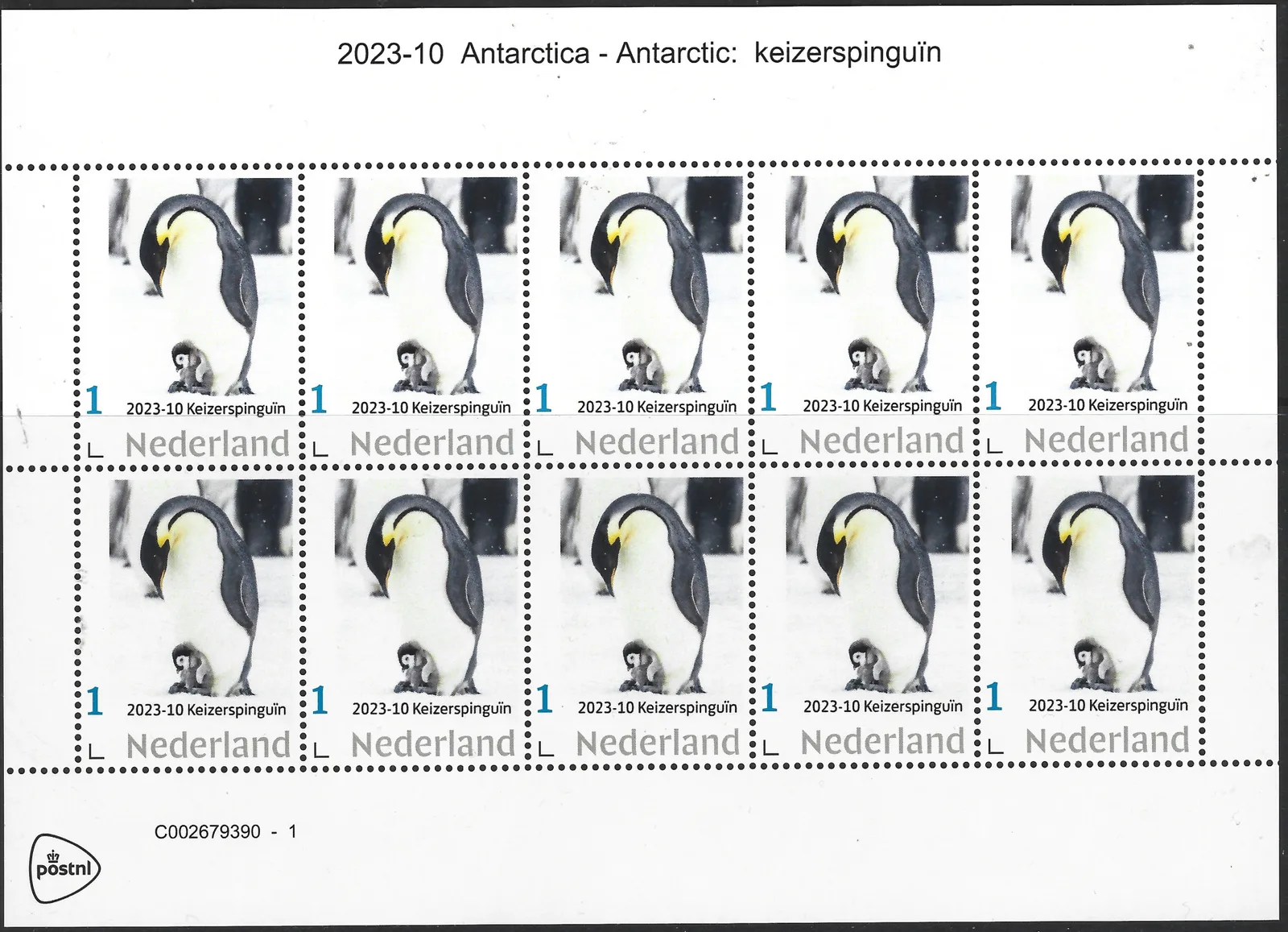 Netherlands 2023-10 Antarctica Antarctic: Emperor penguin MNH sheet