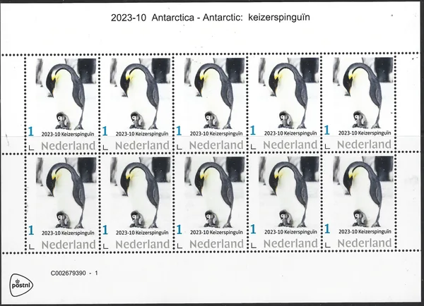 Nederland 2023-10 Antarctica Antarctic: Keizerspinguin Emperor penguin vel-sheetlet postfris/mnh