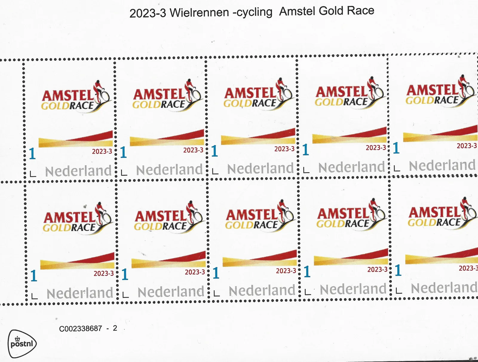 Pays-Bas 2023-3 Cyclisme : Amstel Gold Race feuille de timbres neuve/mnh