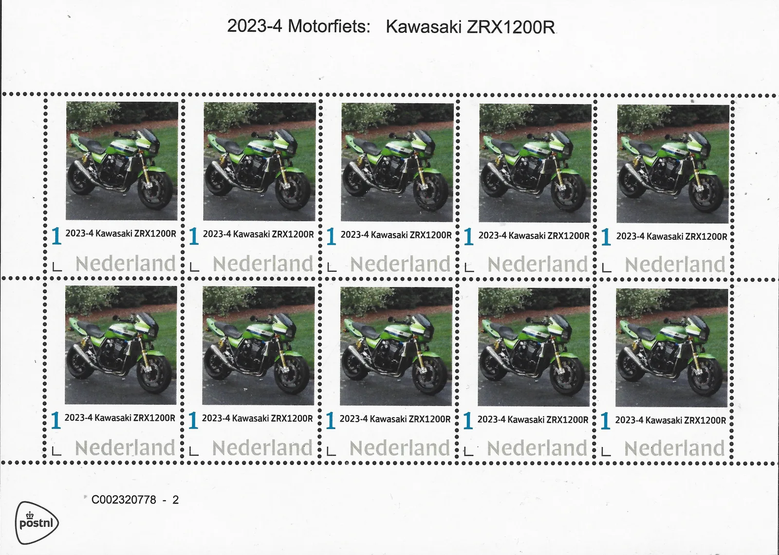 Niederlande 2023-4 Motorrad Motorcycle: Kawasaki ZRX 1200R Bogen postfrisch/mnh