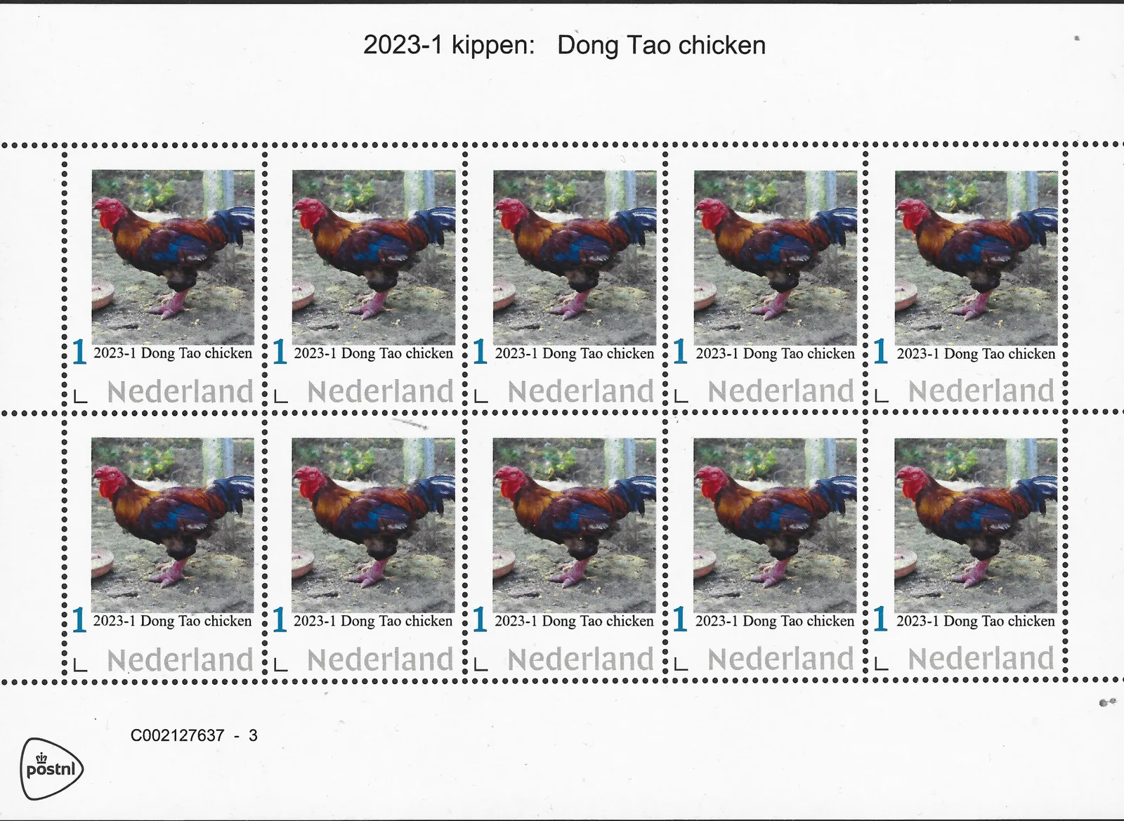 Nederland 2023-1 Hühner Dong Tao Huhn Markenheftchen postfrisch/mnh