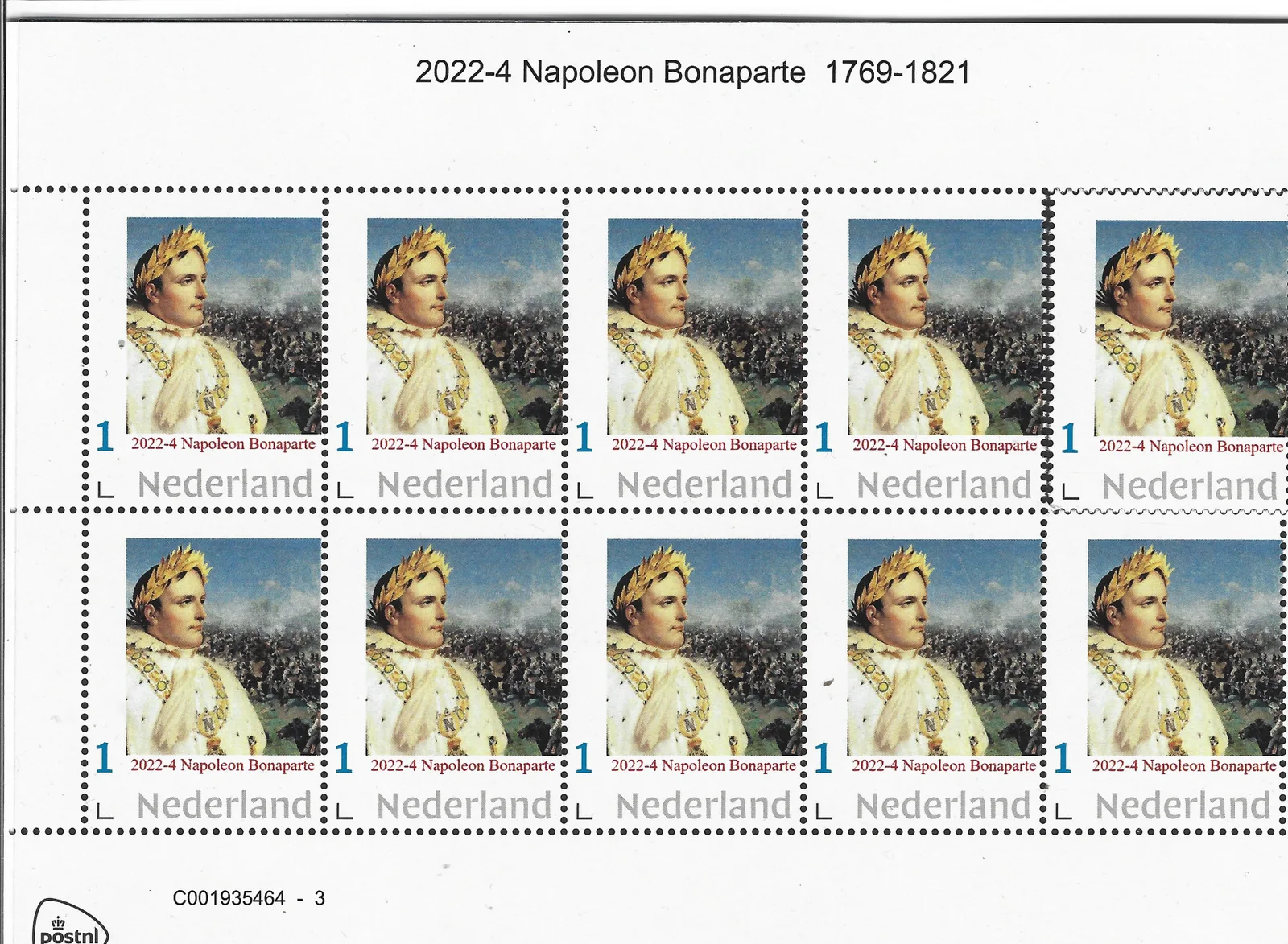 Pays-Bas 2022-4 Napoléon Bonaparte feuillet neuf/mnh