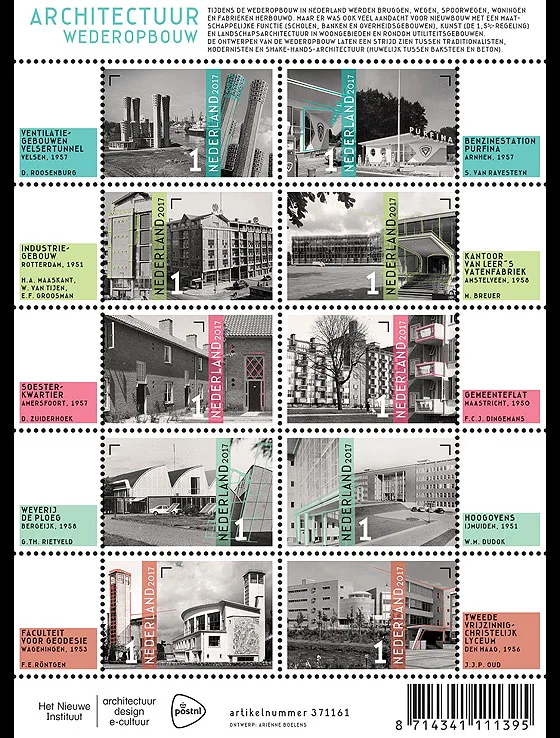 Netherlands V3576-3585 Architecture Reconstruction 2017 sheetlet
