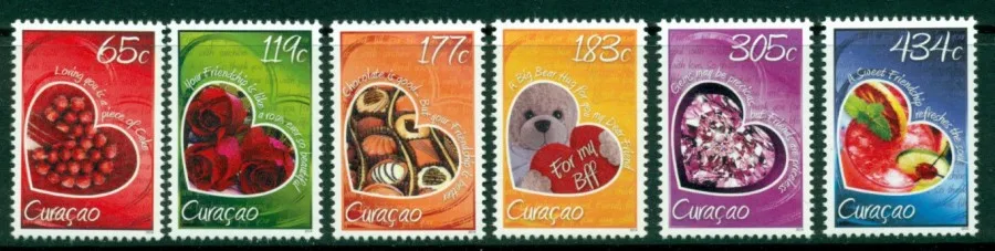 Curacao 198-203 Vriendschapzegels Valentijn 2014 postfris-mnh