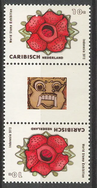 Caribisch Nederland 31a tentoonstelling indonesia 2012 bloem brugpaar/gutterpair postfris/mnh