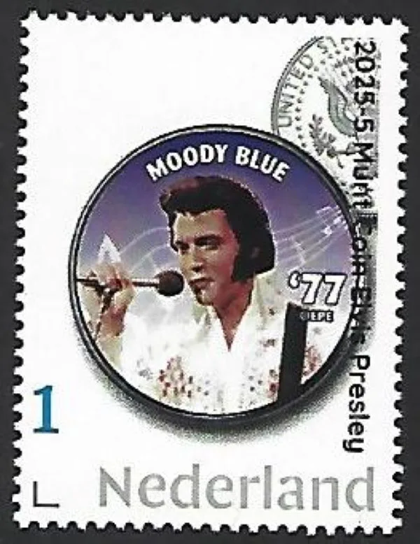 Nederland 2025-5 Elvis Presley Coin on stamp 1/2 dollar postfris/mnh