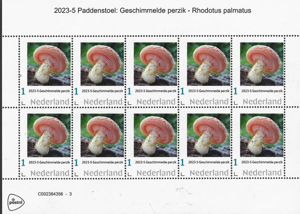Nederland 2023-5 Paddenstoelen Geschimmelde perzik sheetlet postfris/mnh