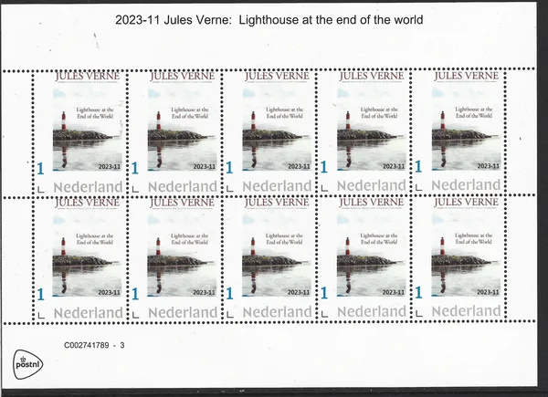 2023-11 Jules Verne Lighthouse at the end of the world vel-sheetlet MNH
