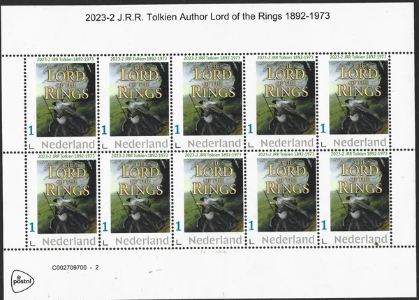 Netherlands 2023-2 J.R.R. Tolkien Lord of the Rings sheet MNH
