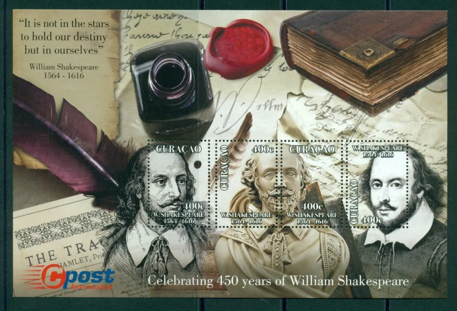 Curacao 210 Shakespeare 450yrs 2014 blok-m/s postfris