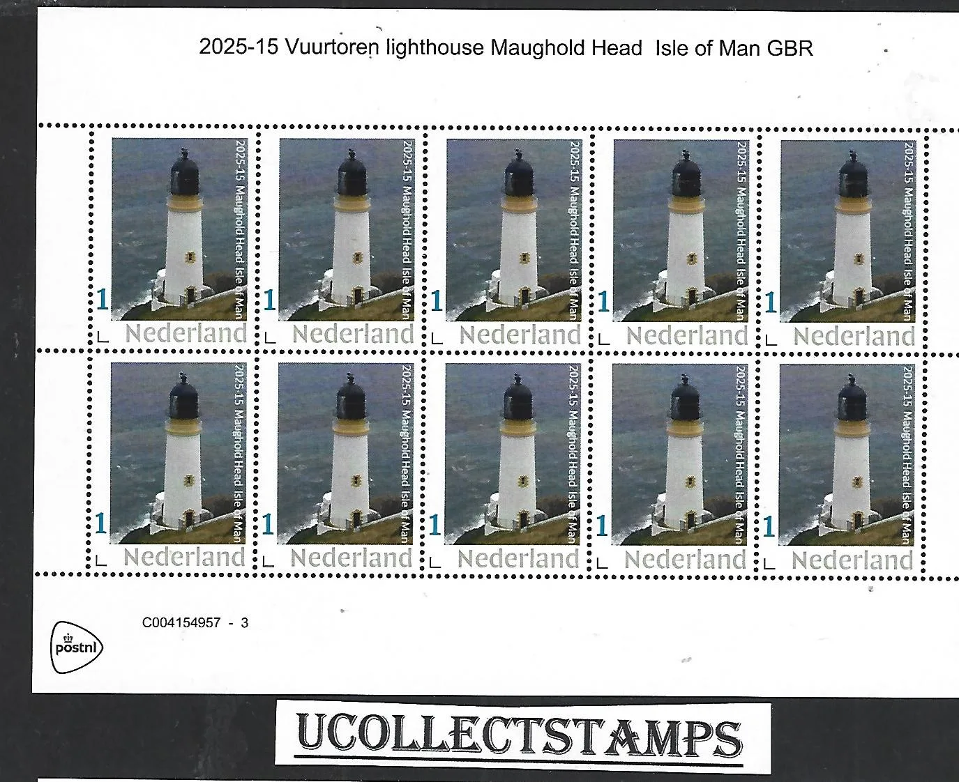 Nederland 2025-15 Vuurtoren Lighthouse Maughold Head Isle of Man sheet postfris/mnh