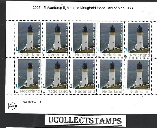 Nederland 2025-15 Vuurtoren Lighthouse Maughold Head Isle of Man sheet postfris/mnh