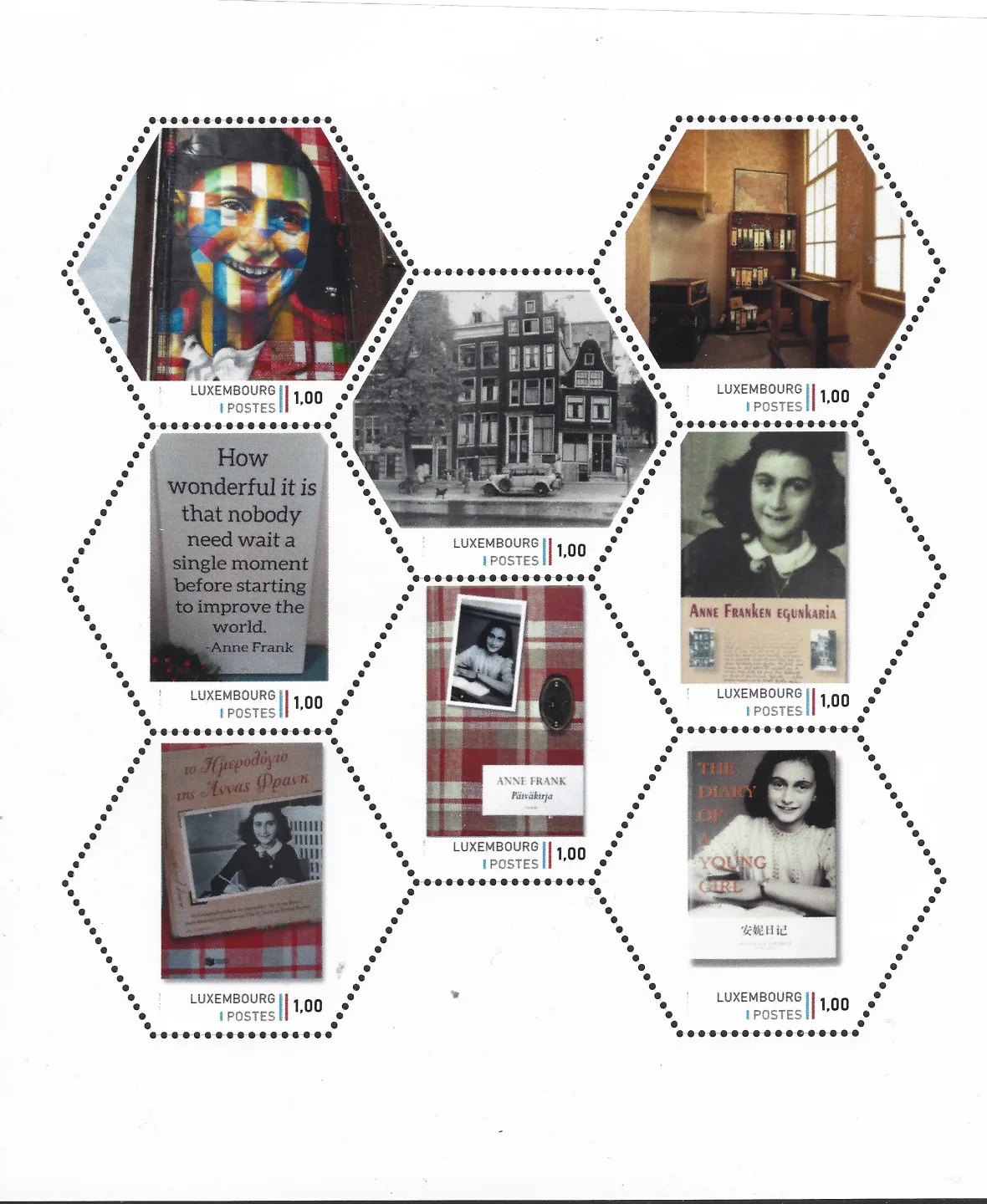 Luxembourg 2023 Anne Frank 1929-1945 WWII feuillet neuf/mnh