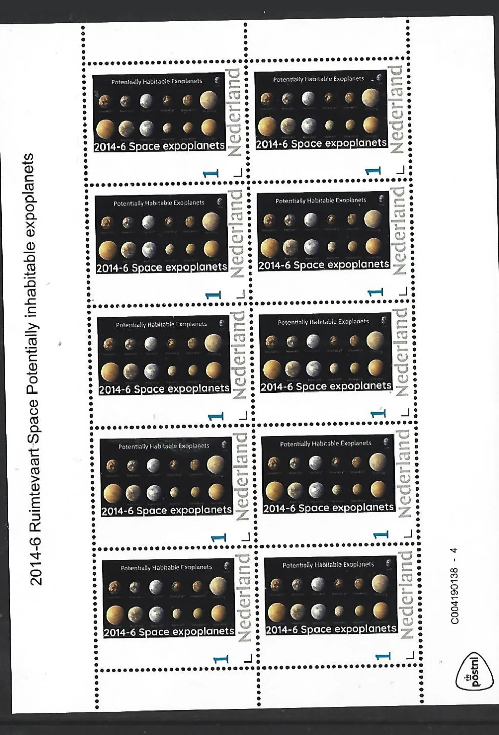 Niederlande 2014-6 Raumfahrt Space: Exoplaneten Blockausgabe postfrisch/mnh