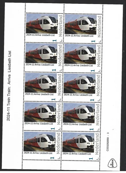 Nederland 2024-11 Trein Train: Arriva Liesbeth List trein sheetlet postfris/mnh