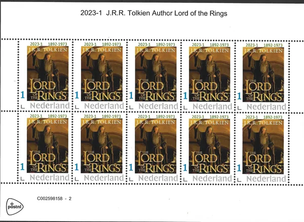 Nederland 2023-1 JRR Tolkien Lord of the Rings vel/sheetet postfris/mnh