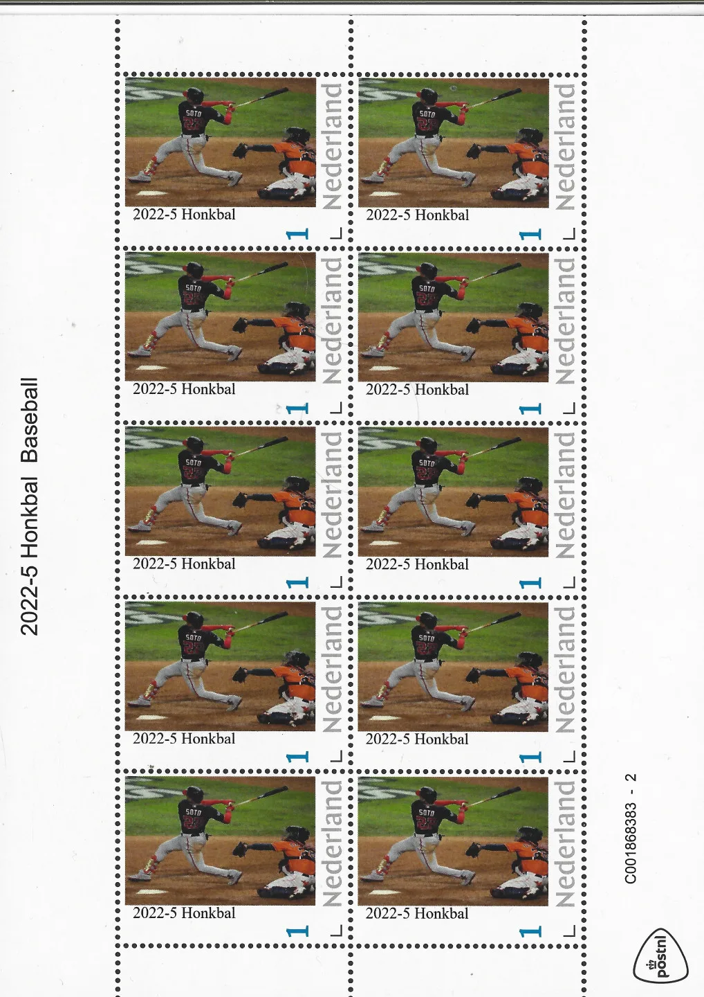 Pays-Bas 2022-5 Baseball feuillet postfris/mnh