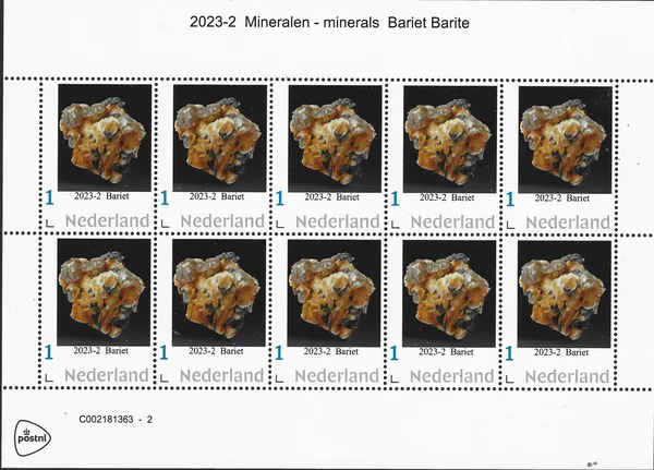 Netherlands 2023-2 Minerals Barite sheet MNH