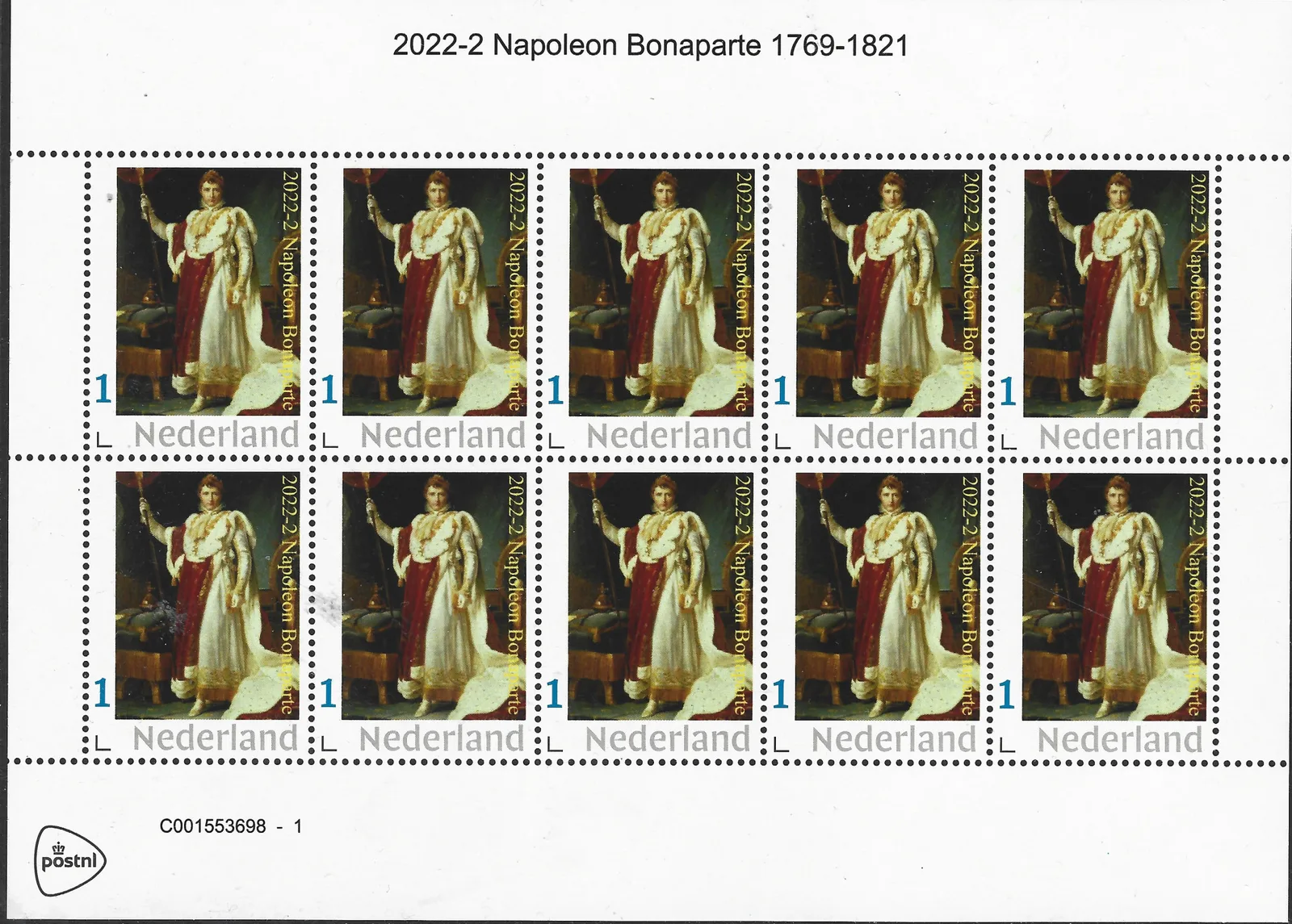 Pays-Bas 2022-2 Napoléon Bonaparte 1769-1821 feuillet neuf/mnh