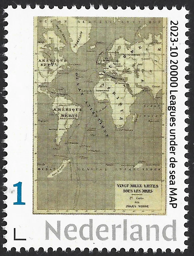 2023-10 Jules Verne Around the world Map MNH
