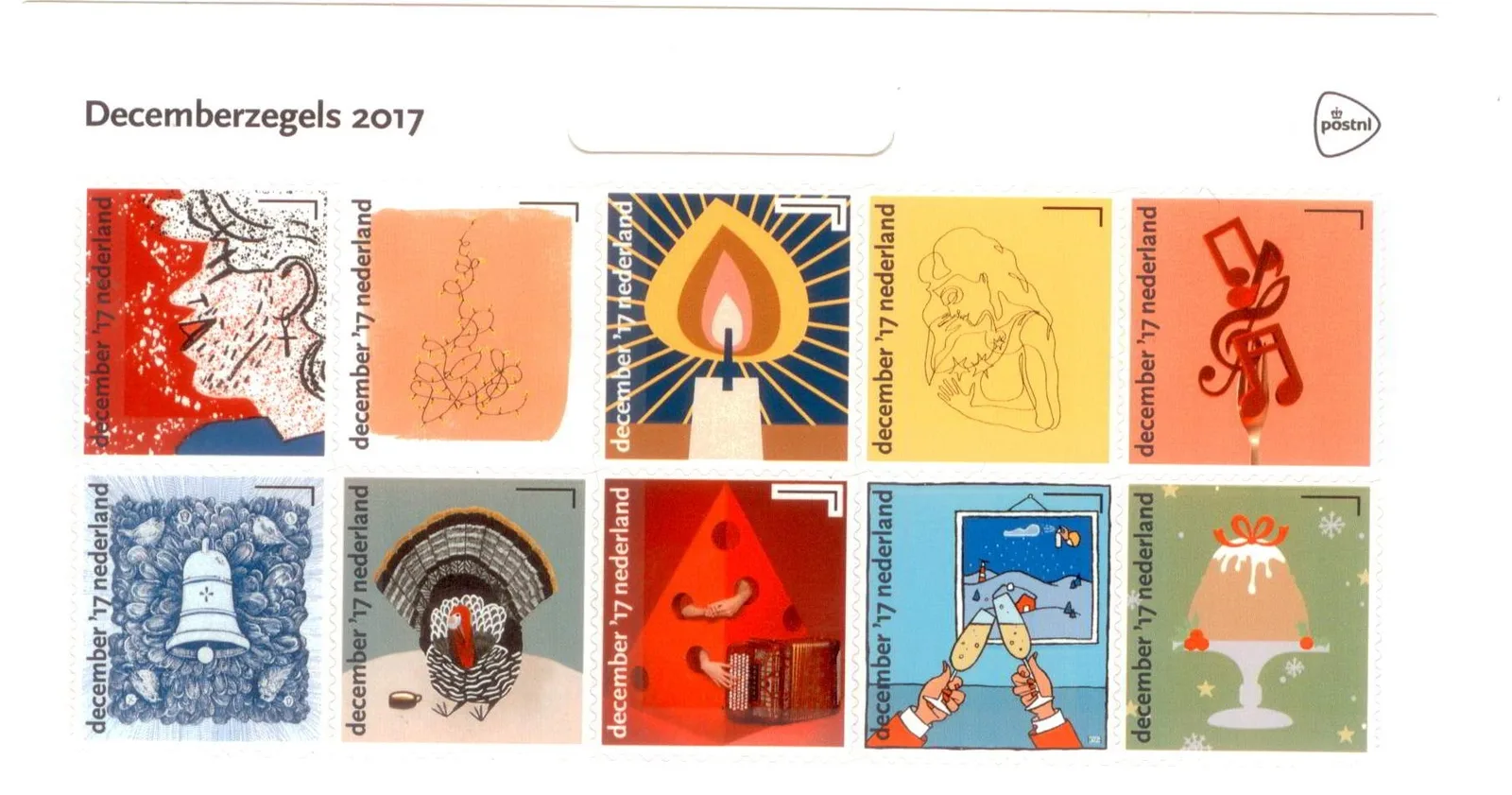 Nederland 3588-3597 Decemberzegels kerstmis 2017 postfris/mnh