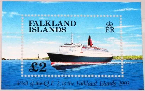 579 bl10 Falkland 1993 visit Queen Elisabeth II ship block postage unused