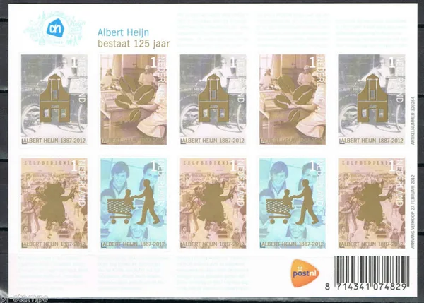 Nederland V2905-2908 Albert Hein 2012 vel-sheetlet postfris/mnh