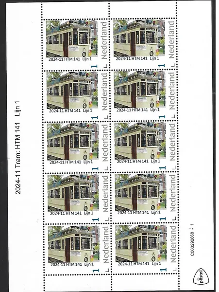 Nederland 2024-11 Tram: HTM 141 lijn 1 sheetlet postfris/mnh