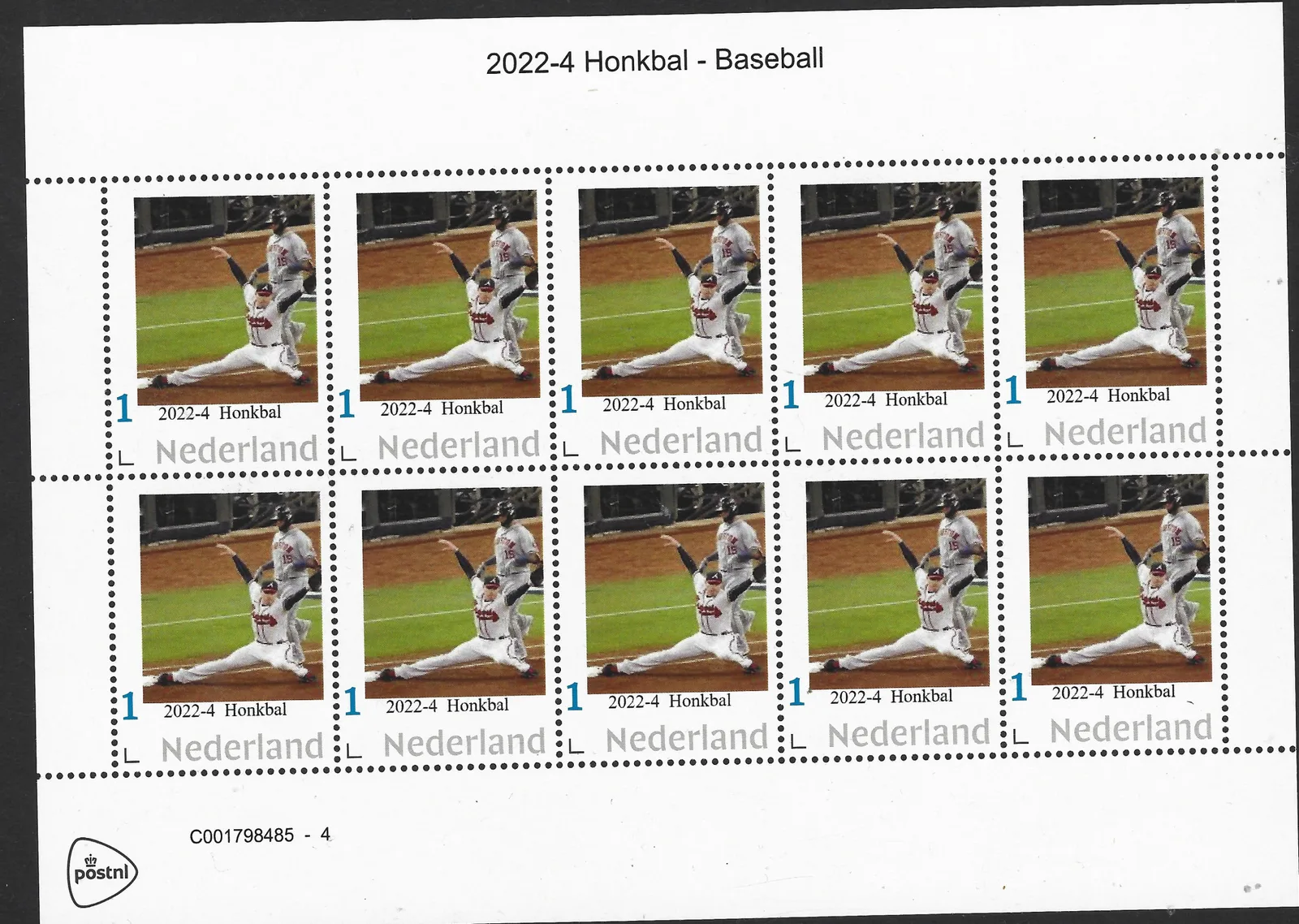 Pays-Bas 2022-4 Baseball feuillet postfris/mnh