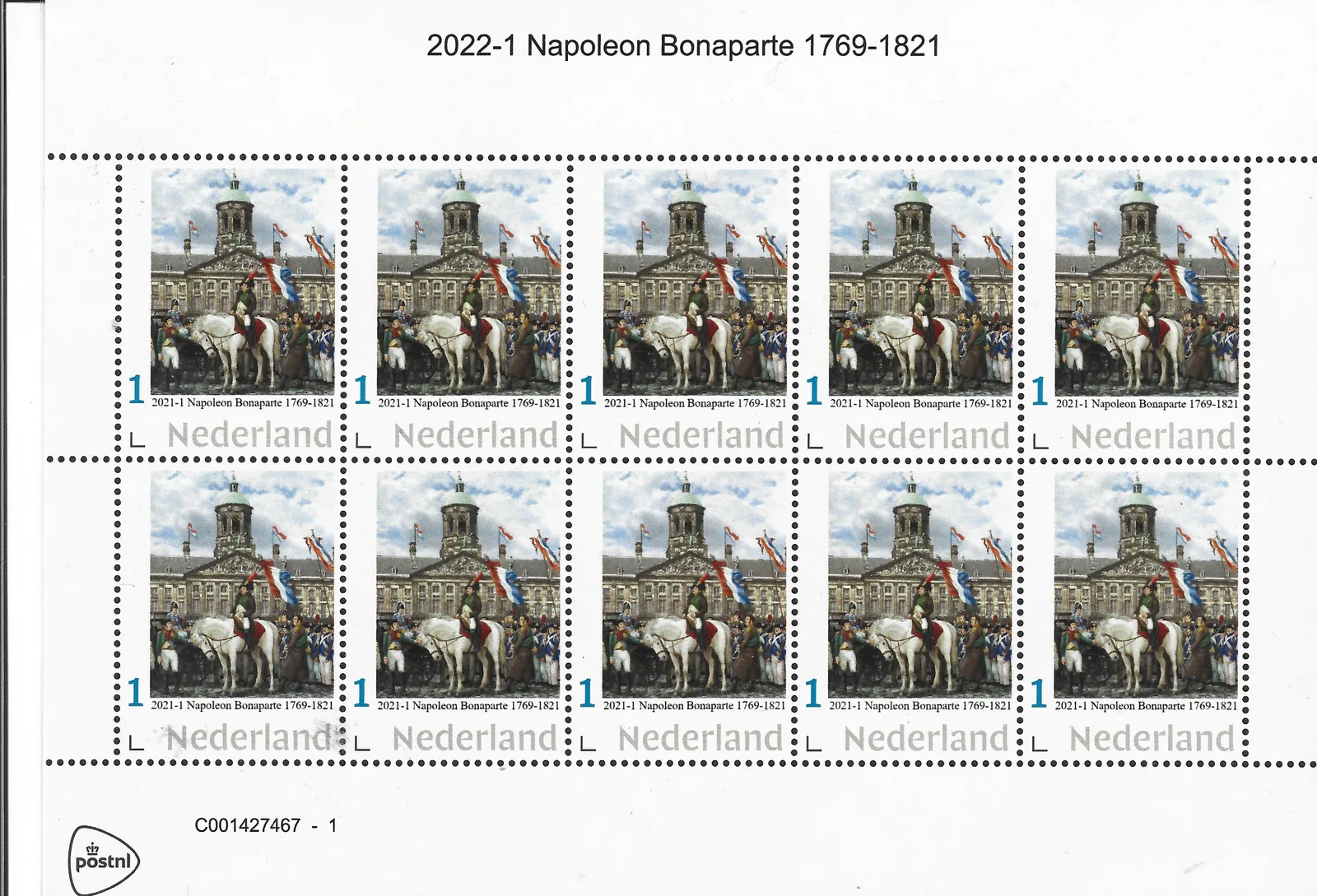 2022-1 Napoleon Bonaparte 1769-1921 vel-sheetlet postfris/mnh