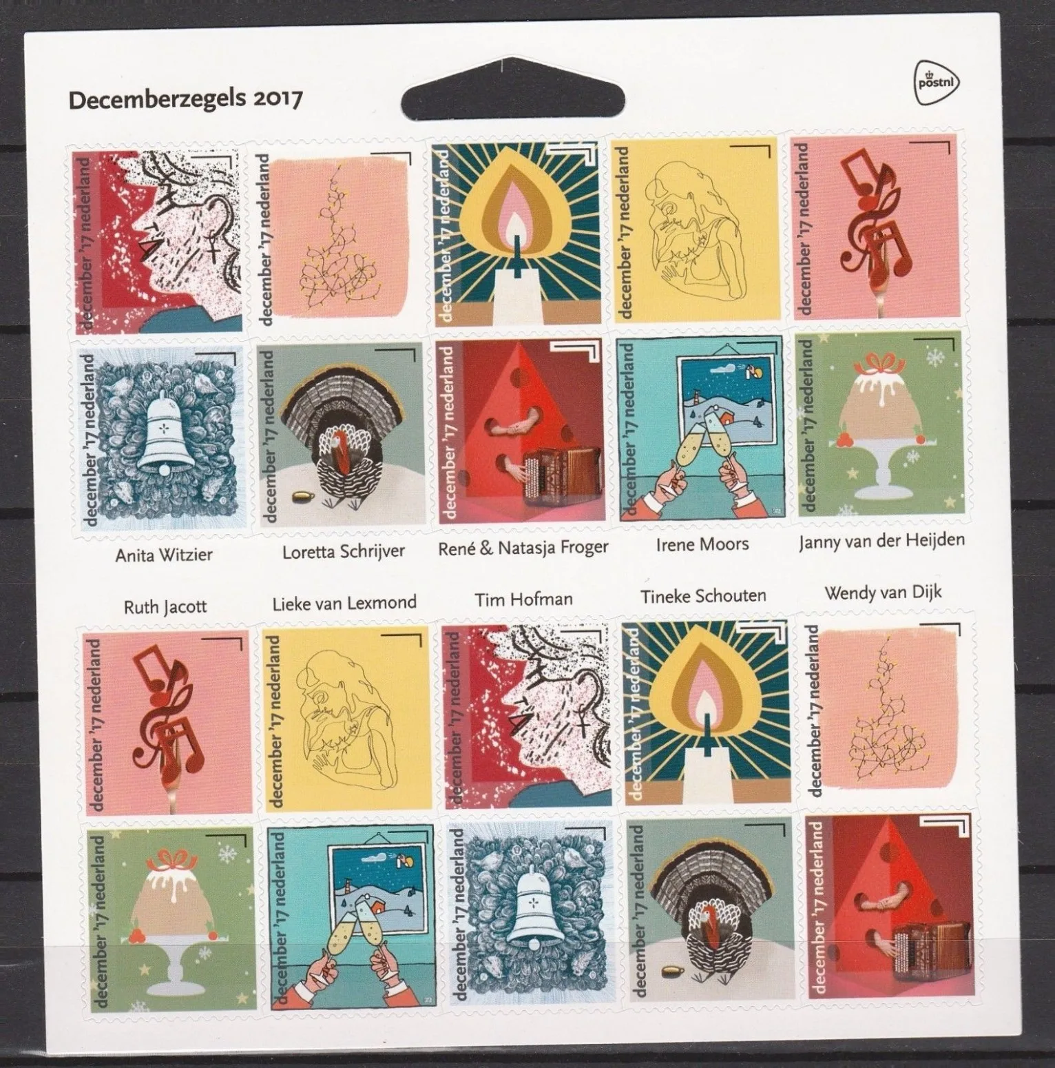 Nederland V3588-3597 Decemberzegels kerstmis 2017 vel-sheetlet postfris/mnh