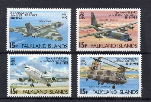 580-583 Falkland 1993 75yr Royal Air Force - aircraft - MNH