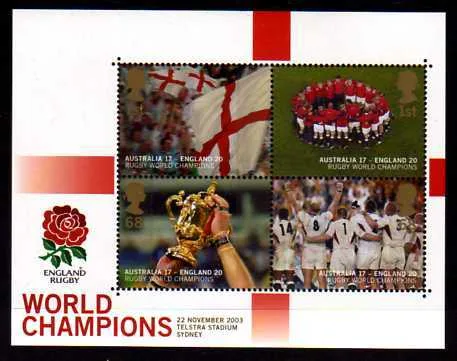 Great Britain 2003 World Cup Rugby block-m/s MNH