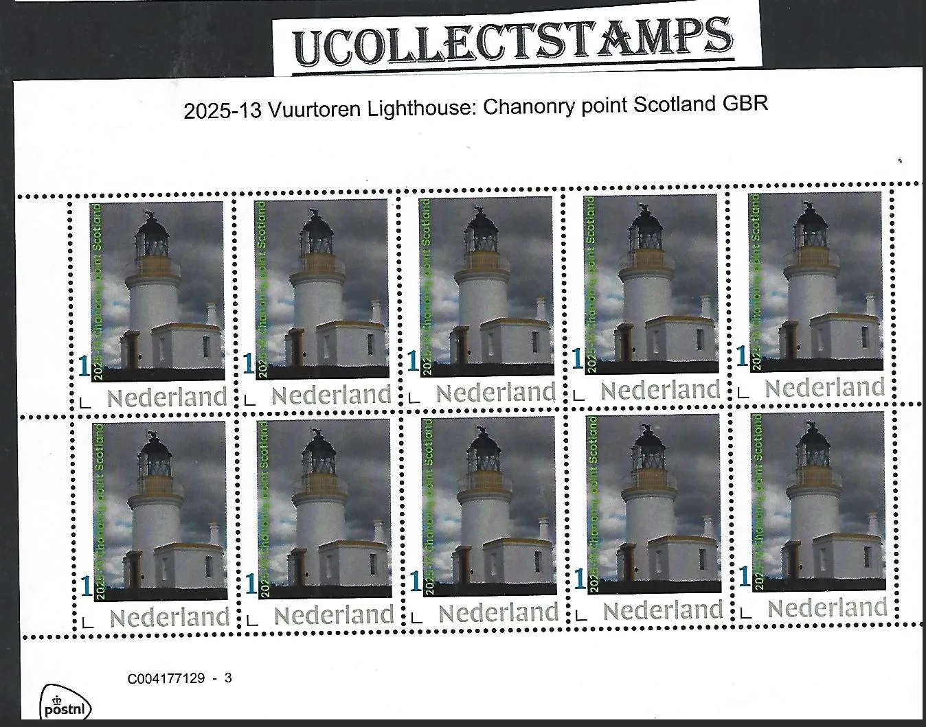 Netherlands 2025-13 Vuurtoren Lighthouse Chanonry Point Scotland sheetlet MNH