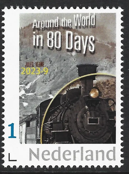 Nederland 2023-9 Jules Verne 150jr Rond wereld 80 dagen trein train postfris/mnh