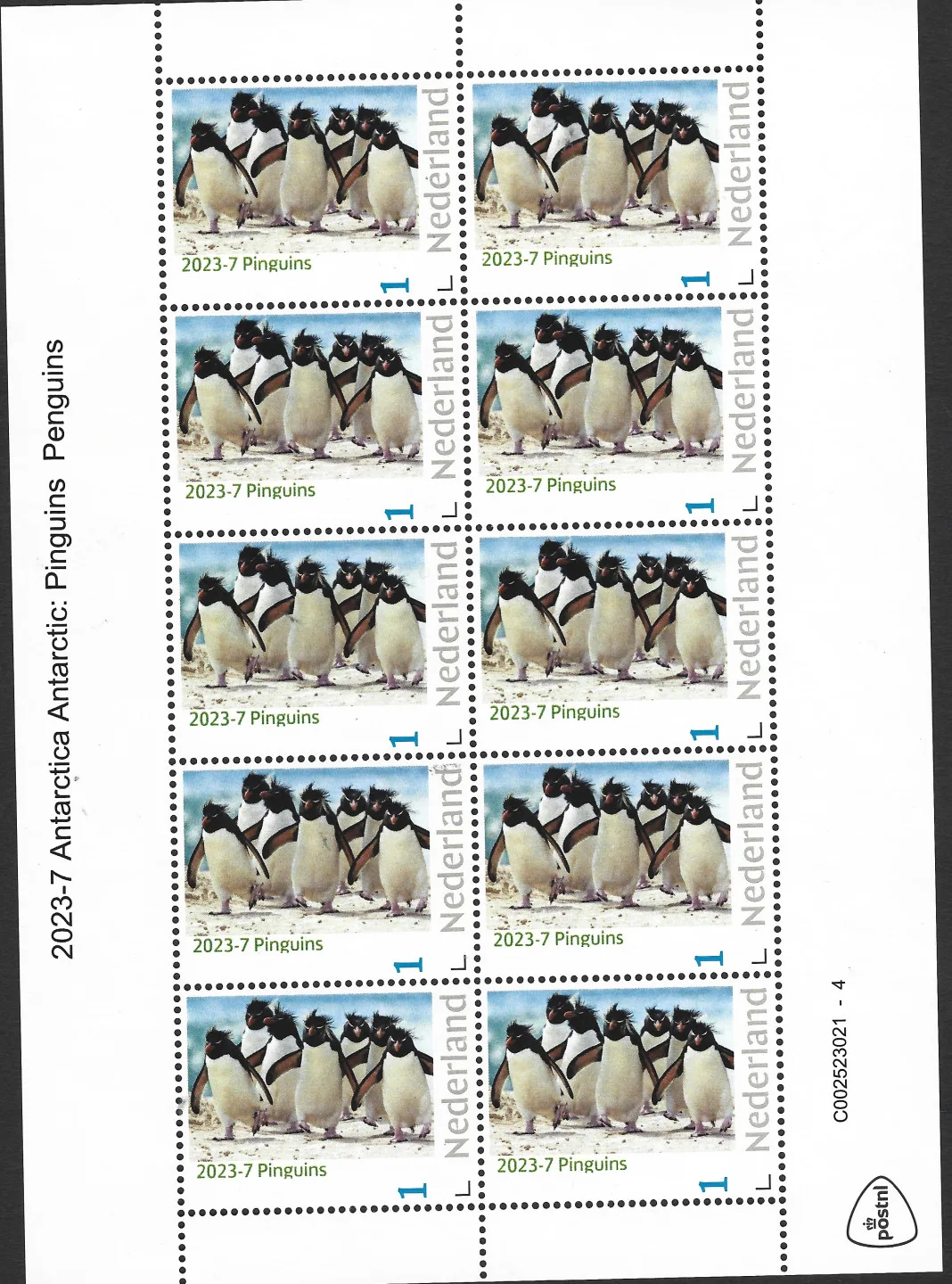 Netherlands 2023-7 Antarctica Penguins sheet-sheetlet MNH