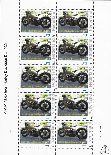 Nederland 2023-1 Motorfietsen - motorbikes : Harley Davidson DL 1932vel-sheetlet postfris/mnh