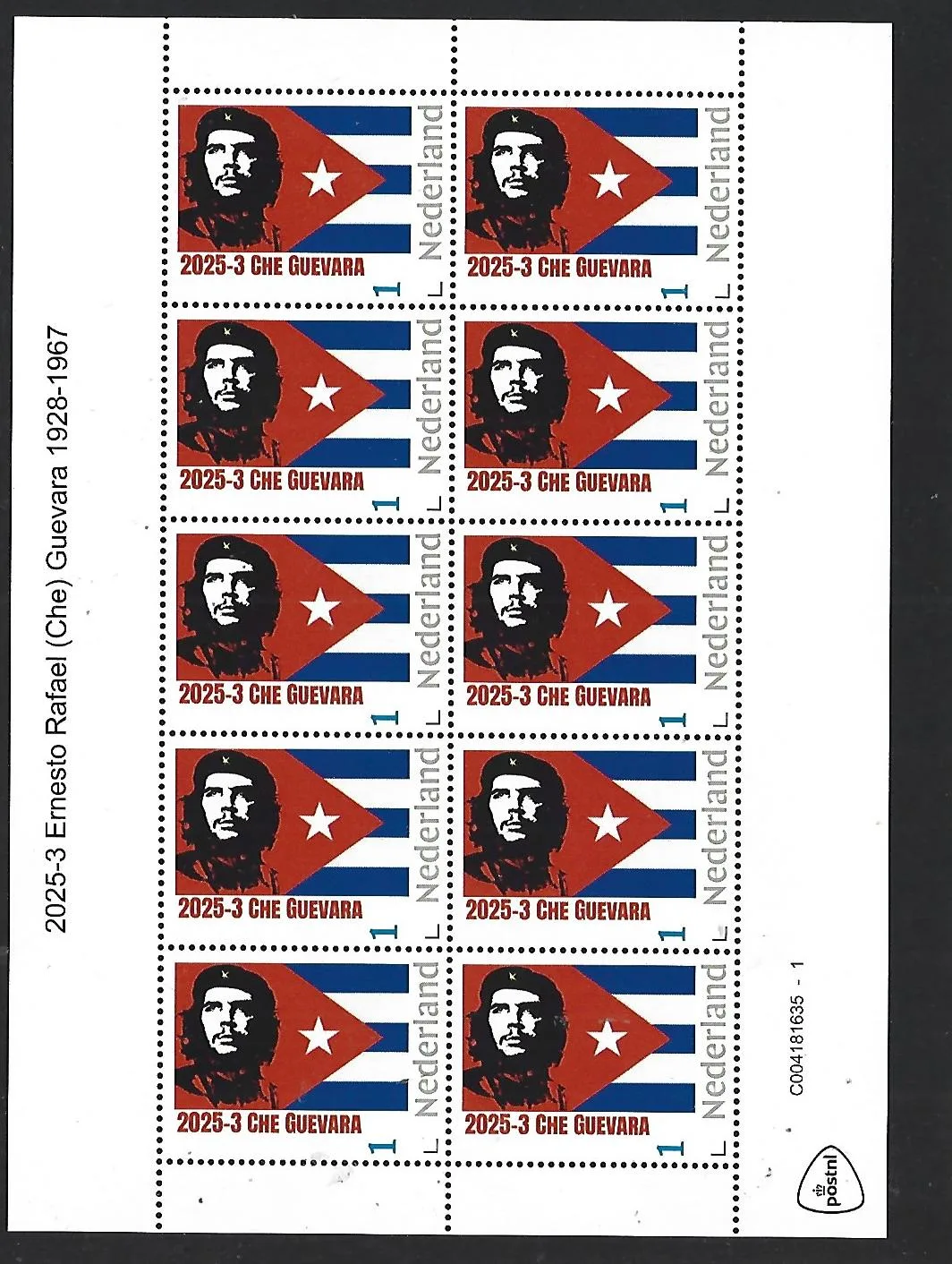 Netherlands 2025-3 Che Guevara flag Cuba sheetlet MNH