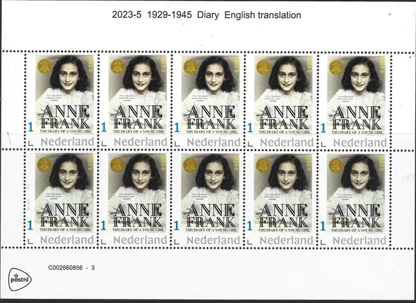 Netherlands 2023-5 Anne Frank 1929-1945 British Diary sheet-sheetlet MNH