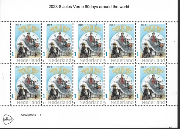 Netherlands 2023-8 Jules Verne 80 days around the world train unmounted MNH