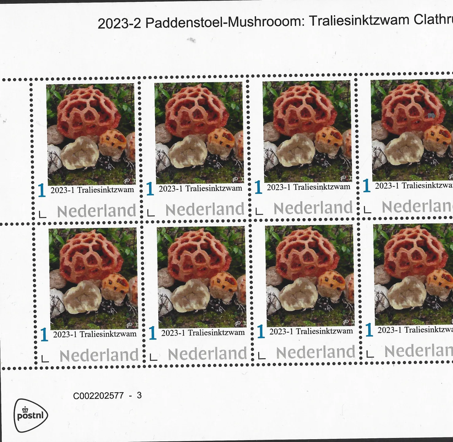 Niederlande 2023-1a Pilze mushroom: Flockenstieliger Hexen-Röhrling Bogen postfrisch/mnh