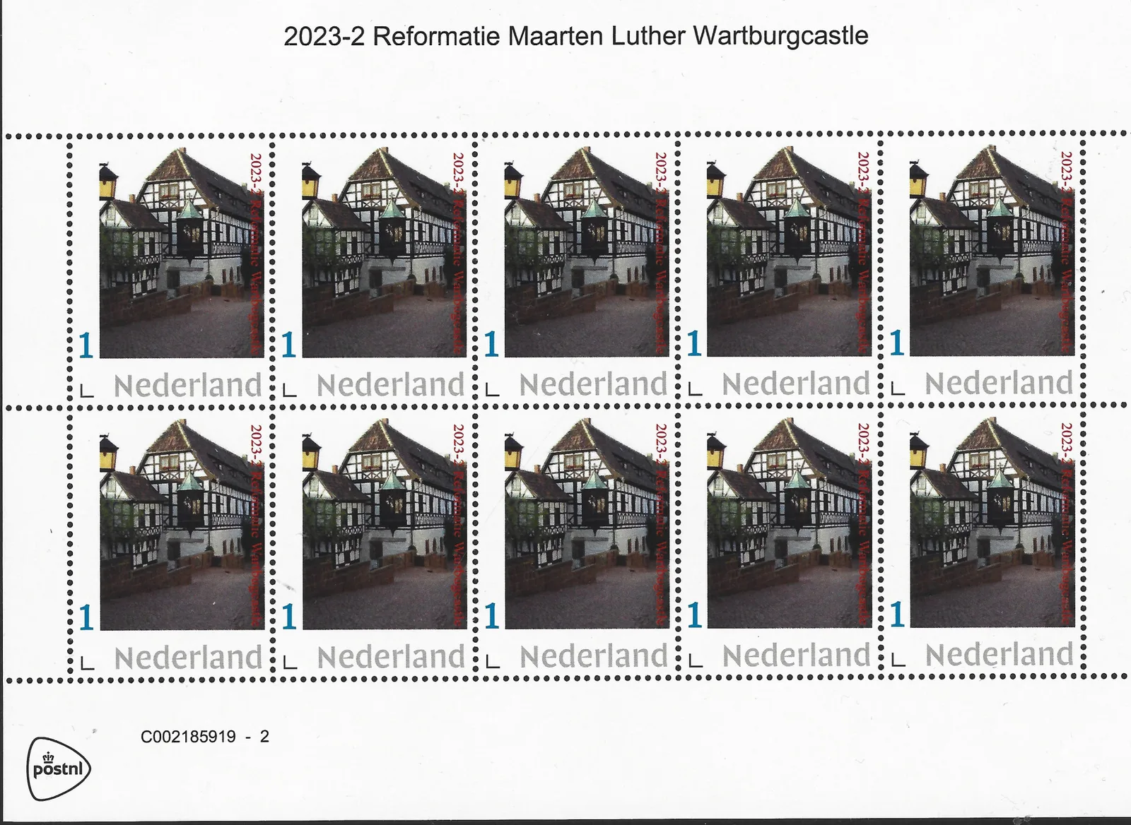 Niederlande 2023-2 Martin Luther Wartburg-Schloss - vel-Blockeinheit postfrisch/mnh
