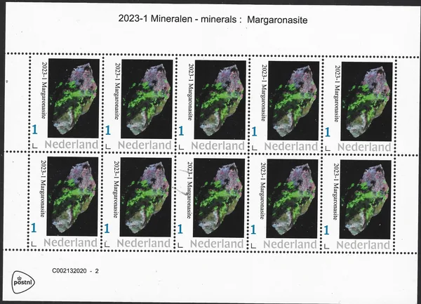 Nederland 2023-1 Mineralen minerals: Margaronasite vel-sheetlet postfris/mnh